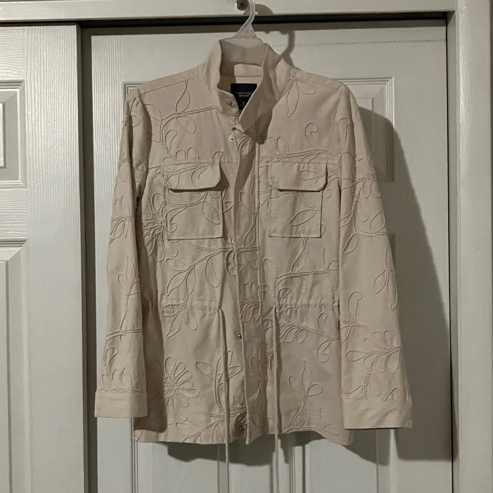 Simply Vera Vera Wang Tan Floral Jacket